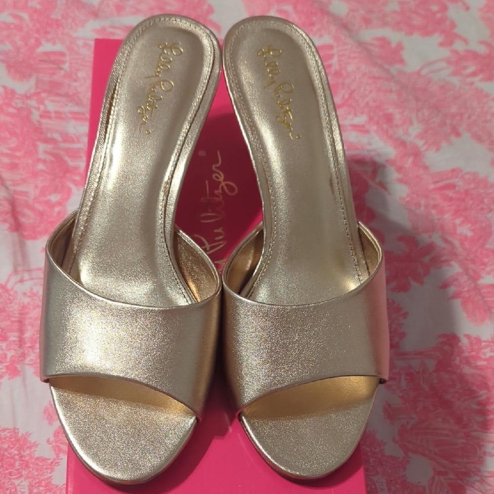Elegant Gold Heels by Lilly Pulitzer